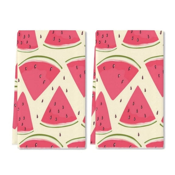 Eveokoki Kitchen Tea Towel - Quick Dry Polyester Cloth Dish Towels for Kitchen Drying - Premium Quick Dry Towel (Watermelon Slices, Set of 2)