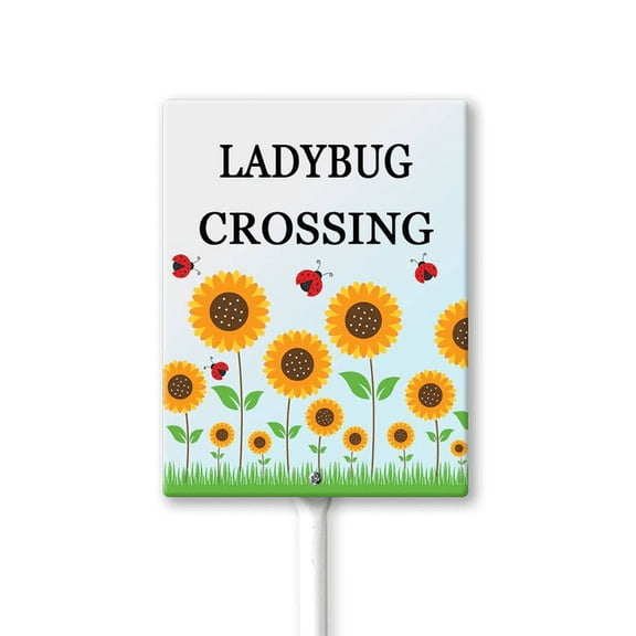 Eveokoki Ladybug Crossing Garden Stake - Garden Décor - Decorative Stake for Lawn and Yard 4.6x6Inches