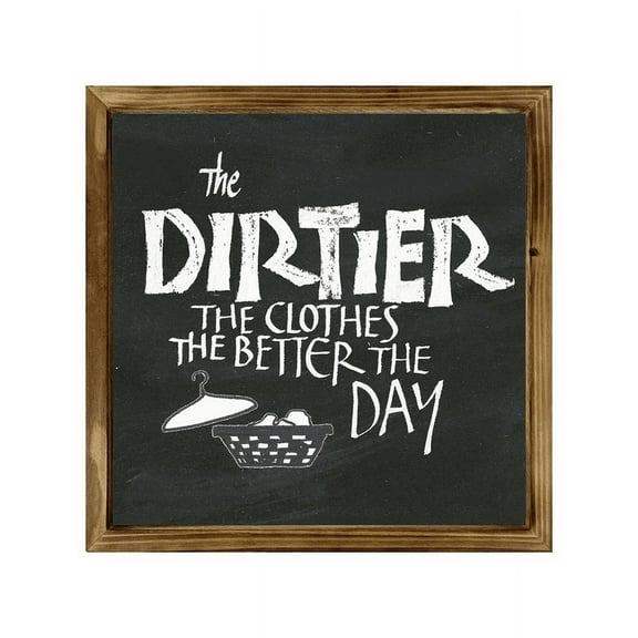 Eveokoki Laundry Room Sign 12x12 Inch, Rustic Farmhouse Decor Home Sign, Wall Decorations Living Room, Modern Farmhouse Wall Decor, Laundry Sign and Laundry Room Decor with Solid Wood Frame