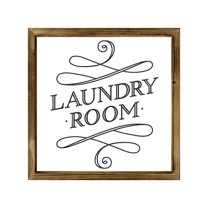Eveokoki Laundry Room Sign 16x16 Inch, Rustic Farmhouse Decor Home Sign, Wall Decorations Living Room, Modern Farmhouse Wall Decor, Laundry Sign and Laundry Room Decor with Solid Wood Frame