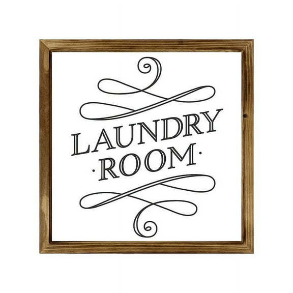 Eveokoki Laundry Room Sign 16x16 Inch, Rustic Farmhouse Decor Home Sign, Wall Decorations Living Room, Modern Farmhouse Wall Decor, Laundry Sign and Laundry Room Decor with Solid Wood Frame