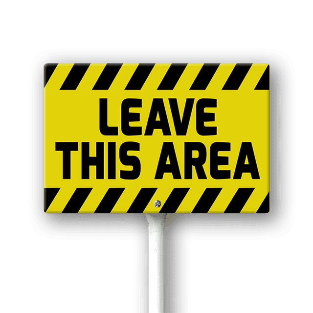 Eveokoki Leave This Area Sign with Stake -12x8inch Lawn Sign Sturdy ...