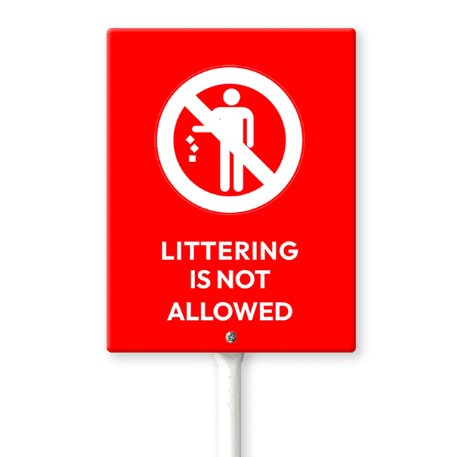 Eveokoki Littering Is Not Allowed Sign 7 x 8.8 Inch Outdoor Aluminum ...