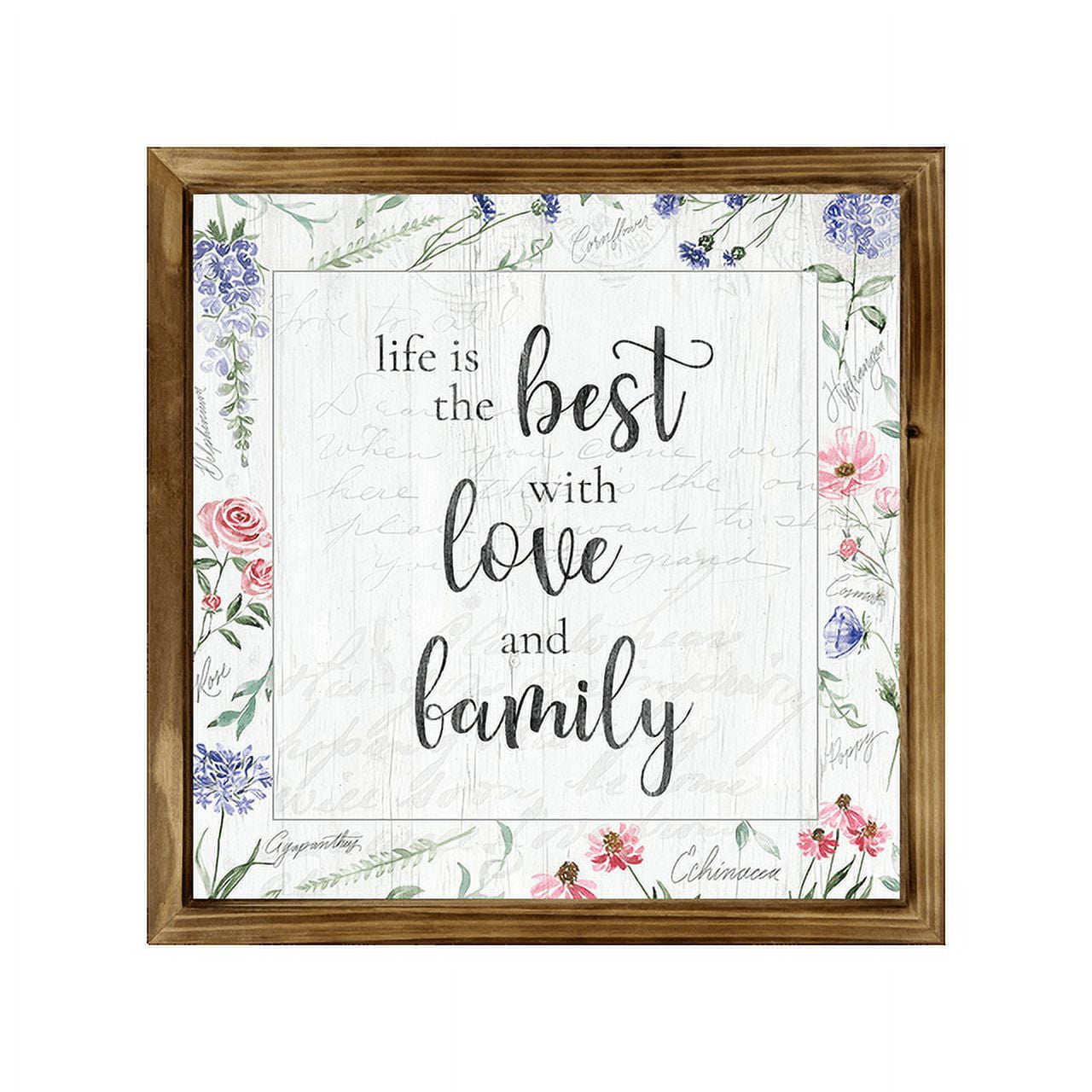 Eveokoki Love And Family Square Rustic Wood Signs,Vintage Wooden