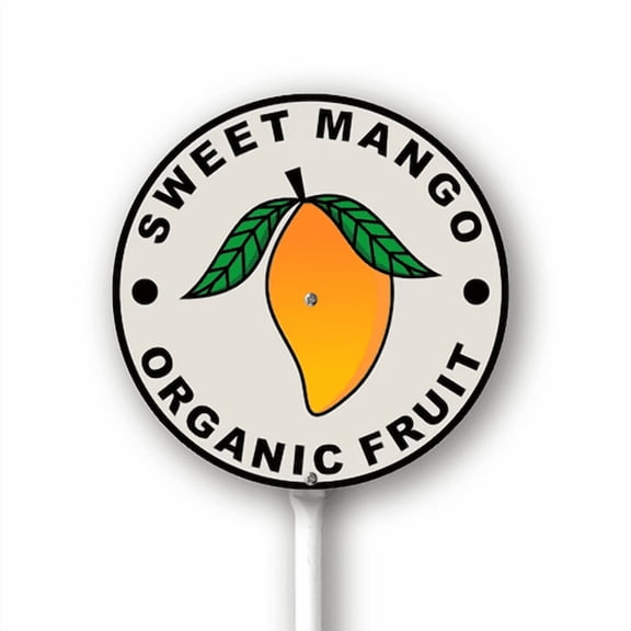 Eveokoki Mango Sign with Stake Outdoor Aluminum Yard Sign Rustproof Aluminum Metal Signs Fade Resistant Lawn Decoration for Outdoor 23x23cm