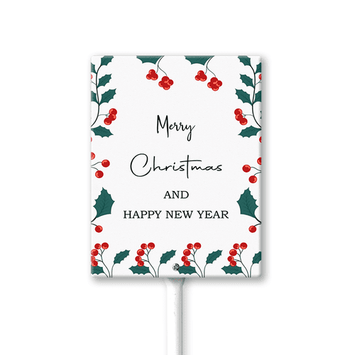 Eveokoki Merry Christmas & Happy New Year Sign With Stake Sturdy Aluminum Yard Sign 8x12inch Welcome New Year Garden Signs Holiday Winter House Outdoor Outside Decorations