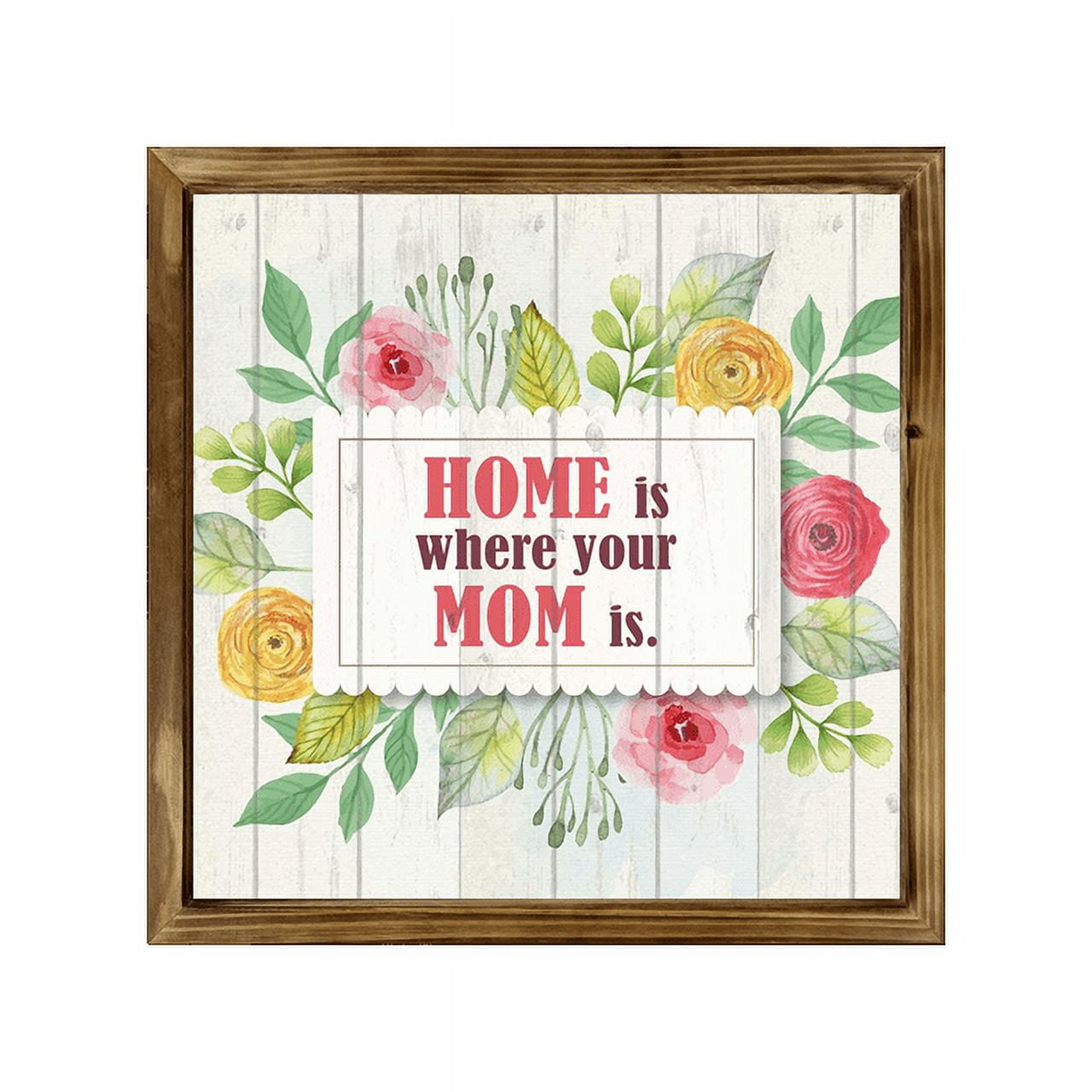 Eveokoki Mom Is Home Square Rustic Wood Signs,Vintage Wooden Farmhouse