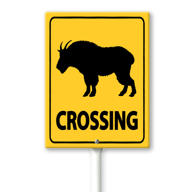 Eveokoki Mountain Goat Crossing Sign with Metal Stake -8x12inch Lawn ...