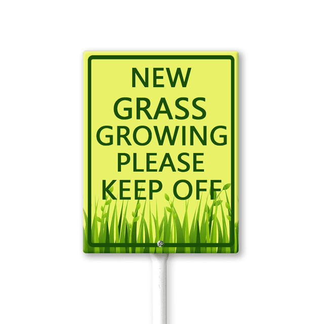 Eveokoki New Grass Growing Keep Off Yard Sign with Stakes 7x8.8Inches ...