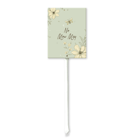 Eveokoki No Mow May Sign with Metal Stake 7 x 8.8 Inches No Mow May Yard Sign No Mow Signs Aluminum Garden Signs Outdoor for Lawn Yard Garden Decor, Easy to Install
