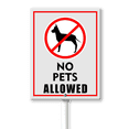 thumbnail image 1 of Eveokoki No Pets Allowed 8.8" x 7" Yard Sign with Metal Stakes, UVresistance, Waterproof, Non-Fading, Easy to Install No Pooping Dog Lawn Sign, 1 of 6