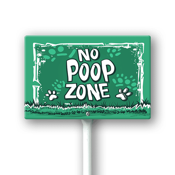 Eveokoki No Poop Zone Yard Sign, Large 12x8 inch Aluminum Metal No Pooping Dog Yard Signs With Stake for House Lawn, Protect Your Grass & Property