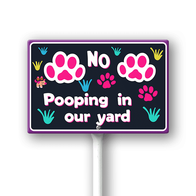 Eveokoki No Pooping In Our Yard Sign, No poop sign, 12 x 8 Inch ...