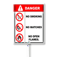 thumbnail image 1 of Eveokoki No Smoking Open Flame Fire Yard Sign with Stake 8x12inch Rustproof Outdoor Aluminum Sign for Yard Garden Lawn Street Outdoor, 1 of 6
