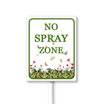 Eveokoki No Spray Zone Aluminum Sign with Stake Metal Yard Sign Garden Signs Outdoor for Lawn Yard Garden Decor, Easy to Install 8In x 12In