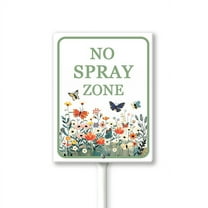 Eveokoki No Spray Zone Aluminum Sign with Stake Metal Yard Sign Garden Signs Outdoor for Lawn Yard Garden Decor, Easy to Install 8In x 12In