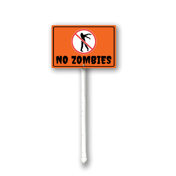 Eveokoki No Zombies Decorations Yard Signs Decorative Garden Stakes Aluminum Outdoor Lawn Signs for Halloween Party Yard Lawn Garden Decorations
