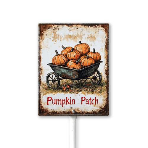 Eveokoki Outdoor Fall Thanksgiving Decorations for Home, Pumpkin Patch Aluminum Decorative Garden Stakes for Fall Decorations, Yard Signs for Garden Home Lawn Patio 7x8.8inch