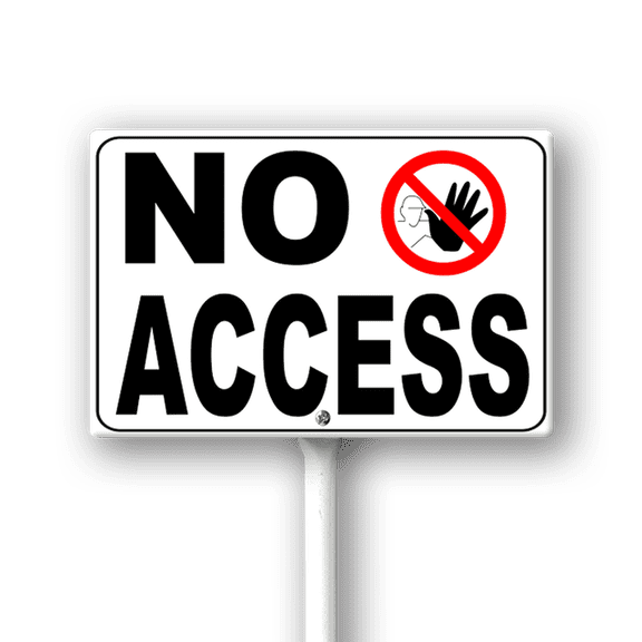Eveokoki Outside Yard Signs No Access Waterproof Aluminum Notice Yard Sign with Metal takes Decorations for Public Places Lawn Garden Yard Home 12x8in