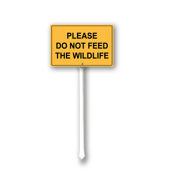 Eveokoki Please Do Not Feed The Wildlife Sign With Stake For Neighborhoods Yard Farm Aluminium Caution 8x12inch Farm Decorations Yard Lawn Walkway Decorations Animal Signs