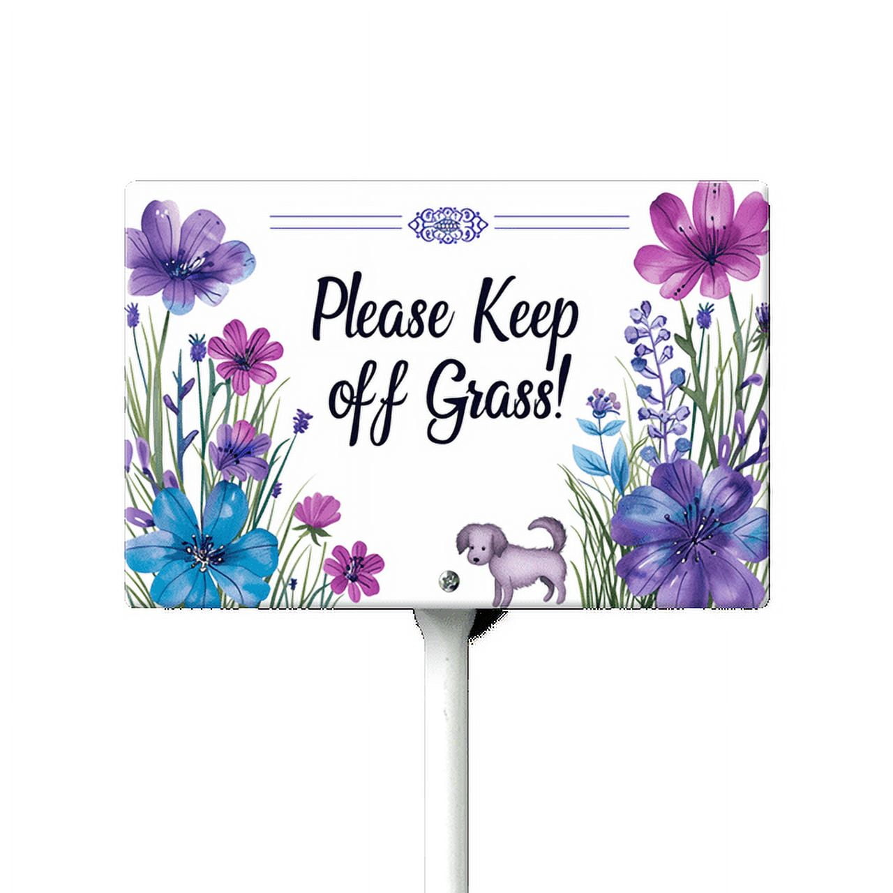 Schild 'Please Keep Off The Grass' – Doppelseitig, 4 Stück Mit Heringen, 30,5x20,3 Cm, Wetterfest