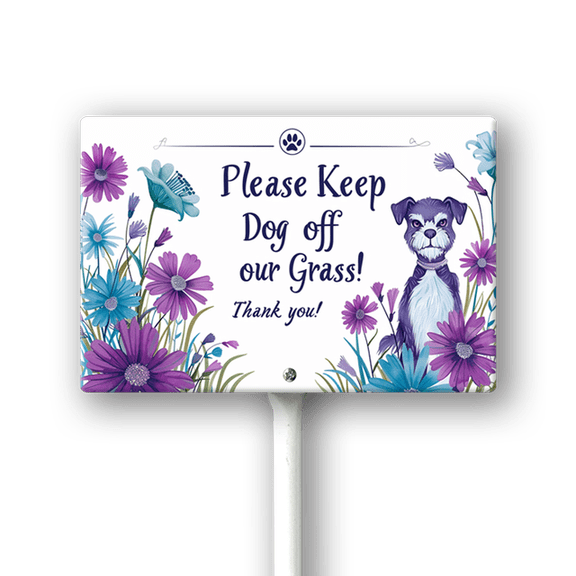 Eveokoki Please Keep Off Grass! Thank You! Sign, 12" x8" Stay Off Grass Aluminum Signs with Metal Stakes,UV Protected,Weatherproof,Fade Resistant,Easy to Mount