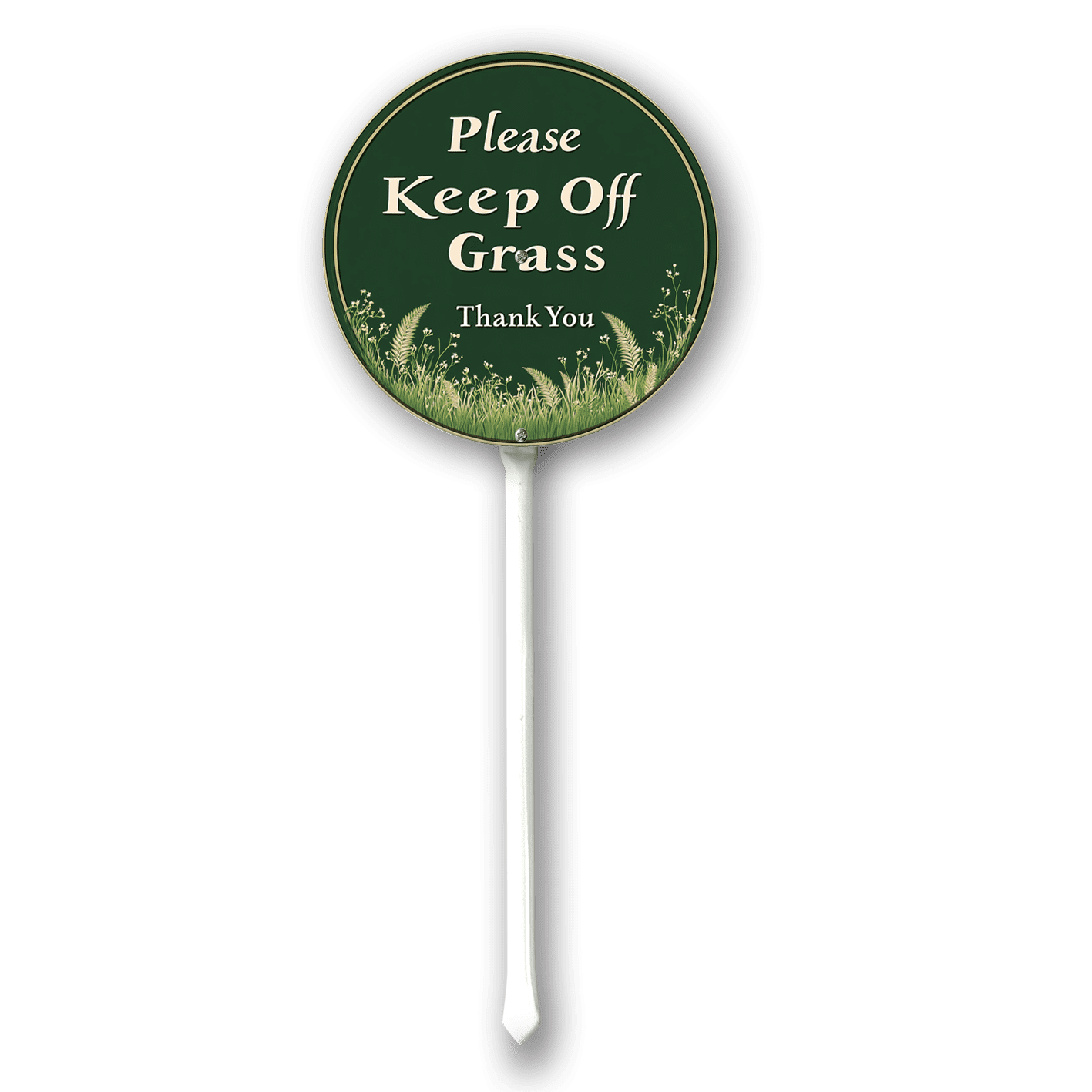 Eveokoki Please Keep Off Grass Yard Sign Stake, Round Grass Warning ...