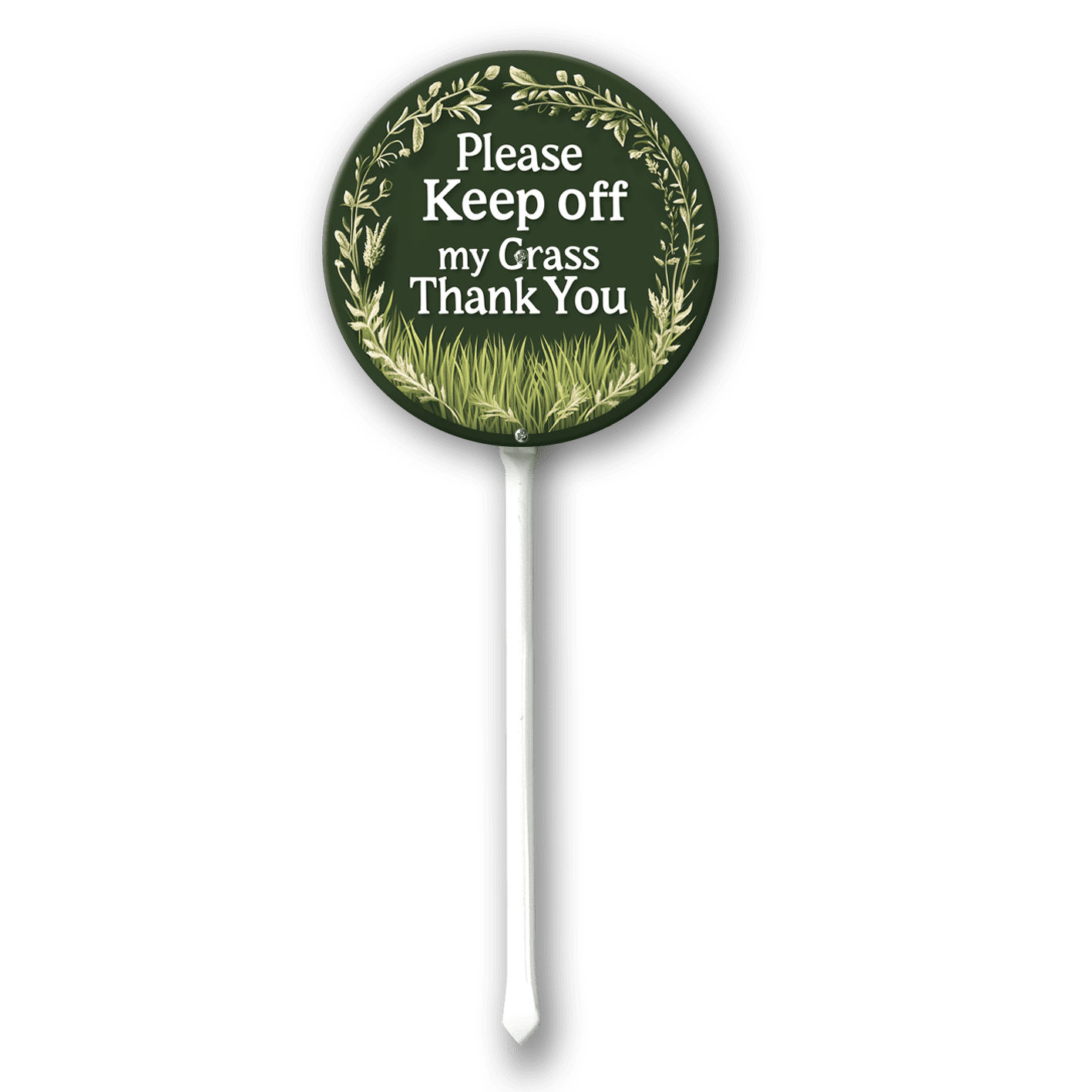 Eveokoki Please Keep Off My Grass Yard Sign Stake, Round Grass Warning ...