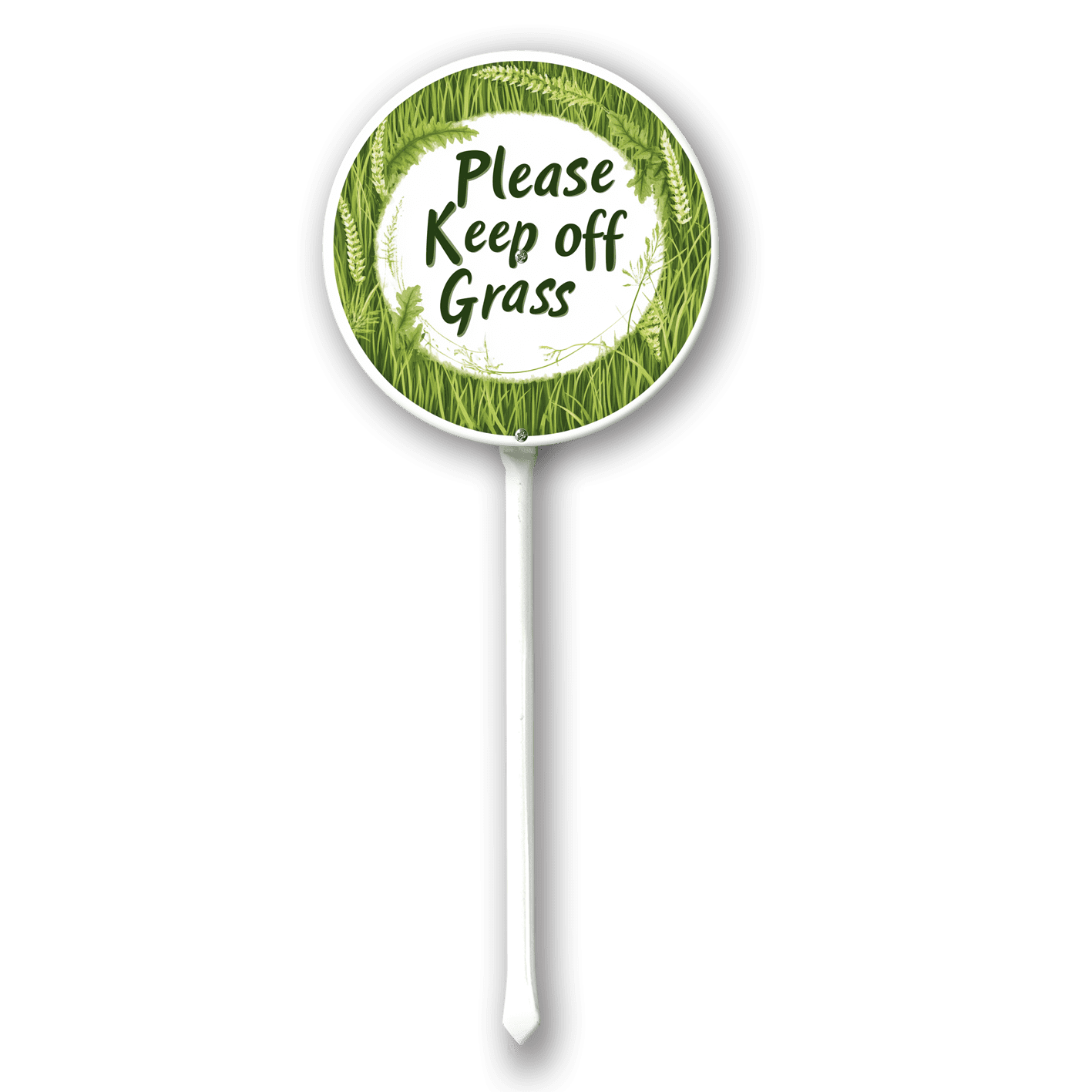 Eveokoki Please Keep Off Grass Yard Sign Stake, Round Grass Warning ...