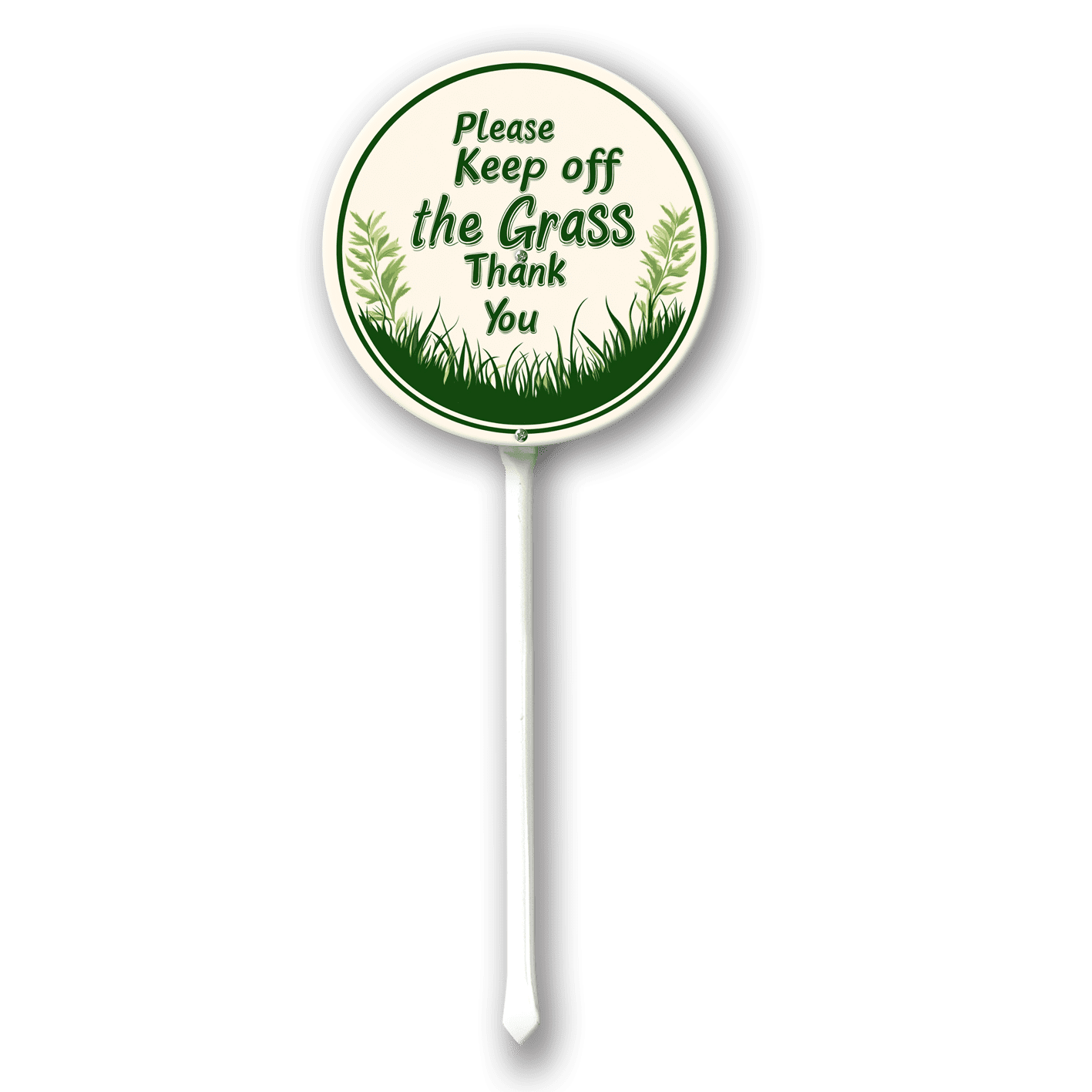 Eveokoki Please Keep Off The Grass Yard Sign Stake, Round Grass Warning ...
