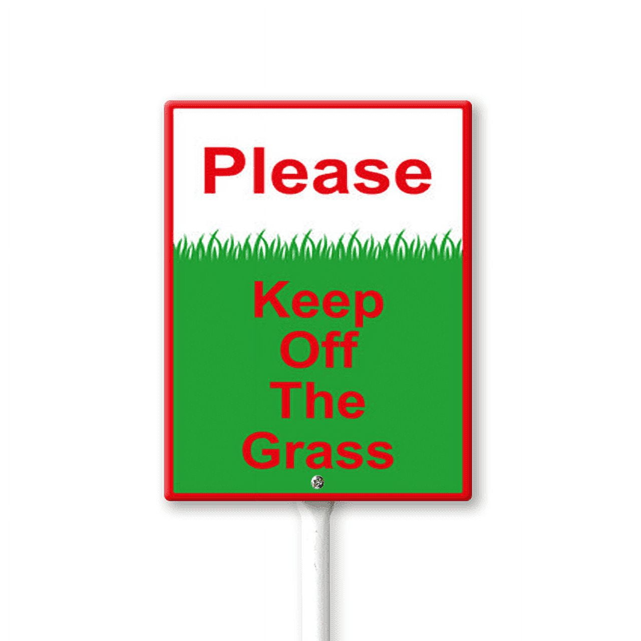 Schild 'Please Keep Off The Grass' – Doppelseitig, 4 Stück Mit Heringen, 30,5x20,3 Cm, Wetterfest