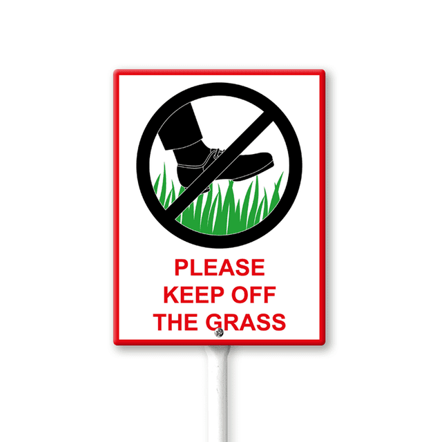 Eveokoki Please Keep Off The Grass Yard Sign with Stakes 7x8.8in ...
