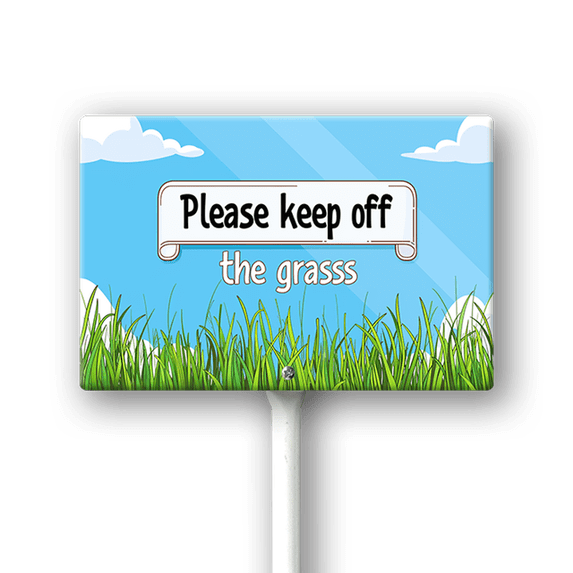 Eveokoki Please Keep Off The Grass Sign 12" x 8" Stay Off Grass Yard Sign with Stake Rust Free Aluminum UV Protected Waterproof Easy Mounting Outdoor Use