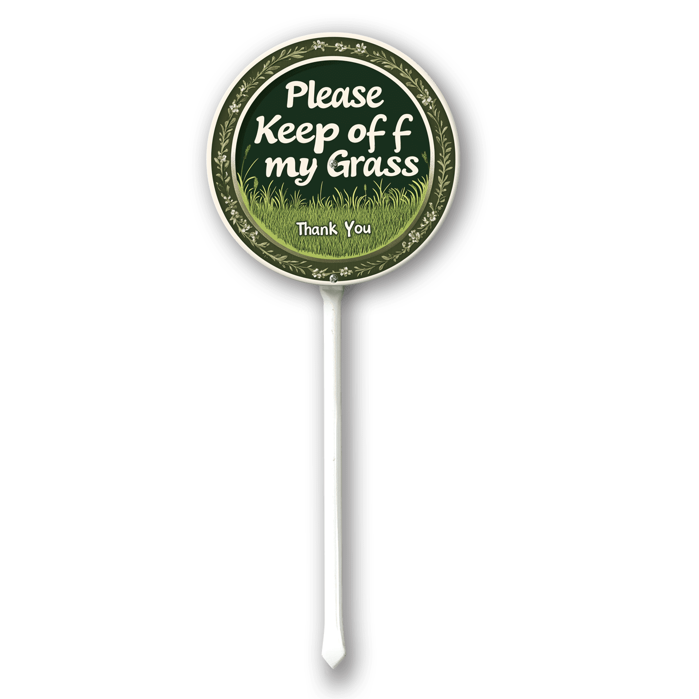 Eveokoki Please Keep Off The Grass Yard Sign Stake, Round Grass Warning ...