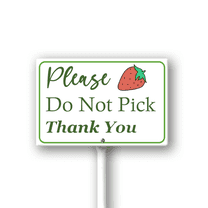 Eveokoki Please Do Not Pick Strawberry Yard Sign with Stake Garden Signs Fruit Metal Decor 8x12inch Rustproof Aluminum Sign for Yard Garden Lawn Street Outdoor