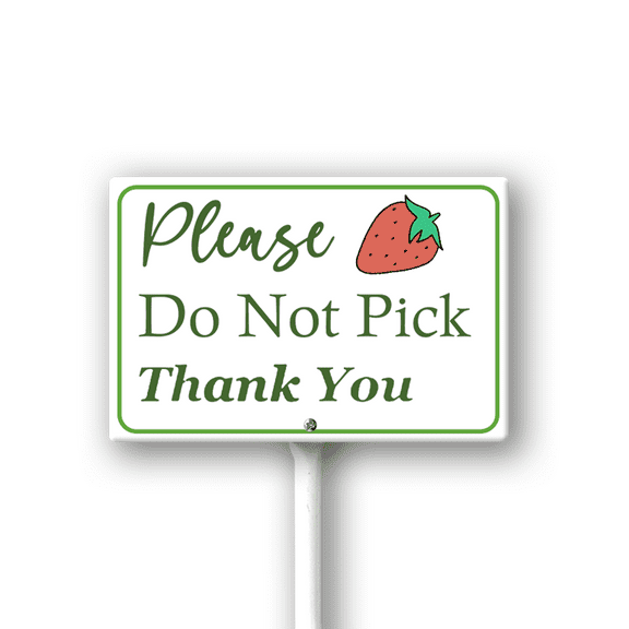 Eveokoki Please Do Not Pick Strawberry Yard Sign with Stake Garden Signs Fruit Metal Decor 8x12inch Rustproof Aluminum Sign for Yard Garden Lawn Street Outdoor