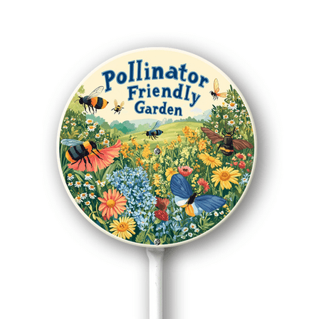 Eveokoki Pollinator Friendly Garden Sign with Stake Outdoor Aluminum Yard Sign Rustproof Aluminum Metal Sign Fade Resistant Lawn Decoration 9.2x9.2inch