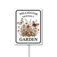 thumbnail image 1 of Eveokoki Pollinator Friendly Garden Yard Sign with Metal Stakes, 8.8in×7in Sturdy Aluminum Lawn Signs, Butterfly Vintage Metal Sign Garden Sign, Funny Garden Aluminum Decor, 1 of 6