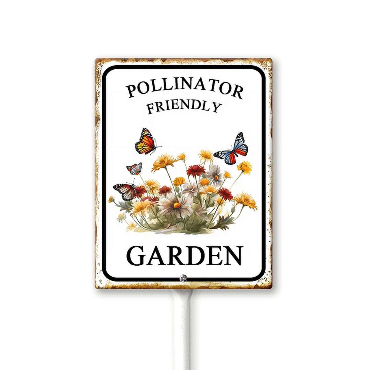 Eveokoki Pollinator Friendly Garden Yard Sign with Metal Stakes, 8in× ...