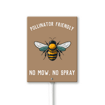 Eveokoki Pollinator Friendly No Mow, No Spray Yard Sign with Stakes 8in×12in, Sturdy Aluminum Yard Signs, No Mow May Yard Sign, No Spray Wildflower Signs