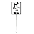 Eveokoki Remove Dog Waste Yard Sign with Metal Stake Aluminum No Poop