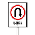 thumbnail image 1 of Eveokoki Road Warning Sign U-Turn Yard Sign with Stake 4.6x6inch Rustproof Outdoor Aluminum Sign for Yard Garden Lawn Street Outdoor, 1 of 6
