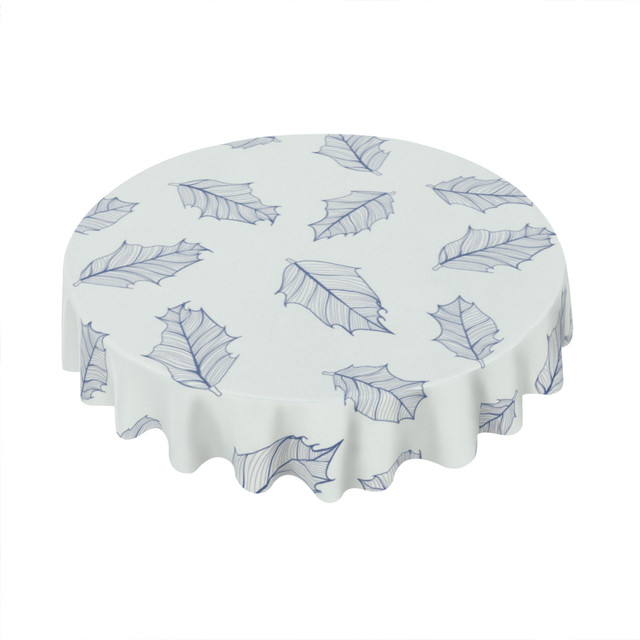 Eveokoki Round Christmas Tablecloth 60 In,Blue Yellow Christmas