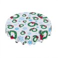 thumbnail image 1 of Eveokoki Round Holiday Tablecloth,Christmas Winter Holidays Table Cloth, Waterproof Washable Polyester Table Cover for Christmas, Winter, Holiday, 60 Inch, 1 of 5