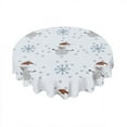 thumbnail image 1 of Eveokoki Round Holiday Tablecloth,Snowman And Snowflake Table Cloth, Waterproof Washable Polyester Table Cover for Christmas, Winter, Holiday, 60 Inch, 1 of 5