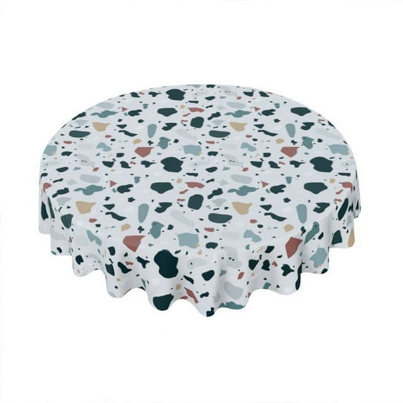 Eveokoki Round Tablecloth - 60 Inch Dia - Polyester Fabric Table Cloth - Washable Table Cover with Dust-Proof Wrinkle Resistant for Restaurant, Picnic, Indoor and Outdoor Dining,Naturalistic Marble