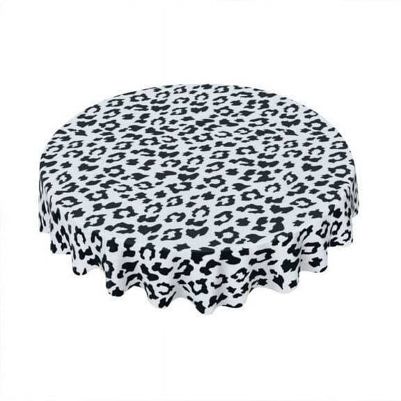 Eveokoki Round Vinyl Tablecloth 60 inch Leopard Tablecloth Waterproof Oilproof Tablecloth Wipeable Tablecloth Decorative Table Cover Picnic Tablecloth