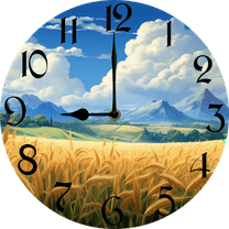 Eveokoki Round Wall Clock Silent Non-Ticking Battery Operated Clock 12 Inch,Wheat Home Decor for Living Room, Kitchen, Bedroom, and Office