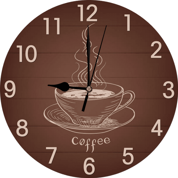 Eveokoki Rustic Kitchen Wall Clock Wooden Office Coffee Decor Wall Clocks 10 inches Silent Clocks for Kitchen/Office/Coffee Corner Coffee Bar Decoration