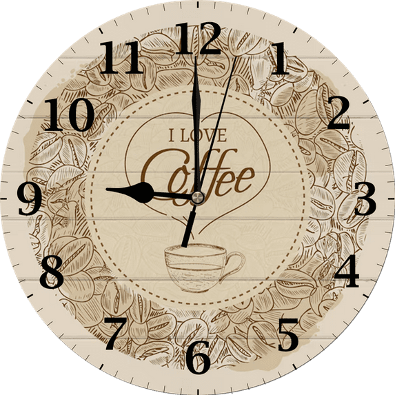 Eveokoki Rustic Kitchen Wall Clock Wooden Office Coffee Decor Wall Clocks 10 inches Silent Clocks for Kitchen/Office/Coffee Corner Coffee Bar Decoration